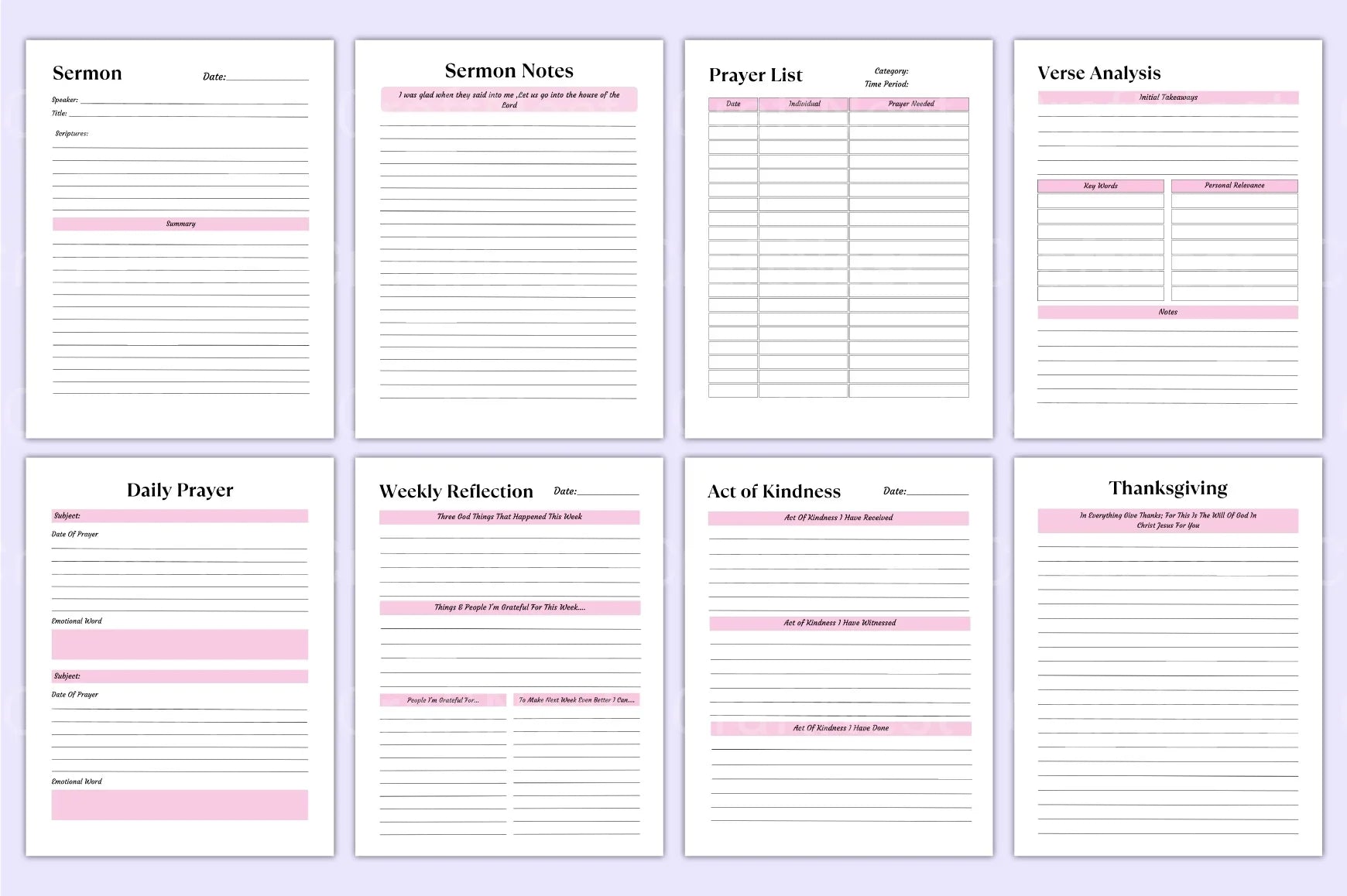 Bible Study Planner Template - CraftNest - Digital Crafting and Art