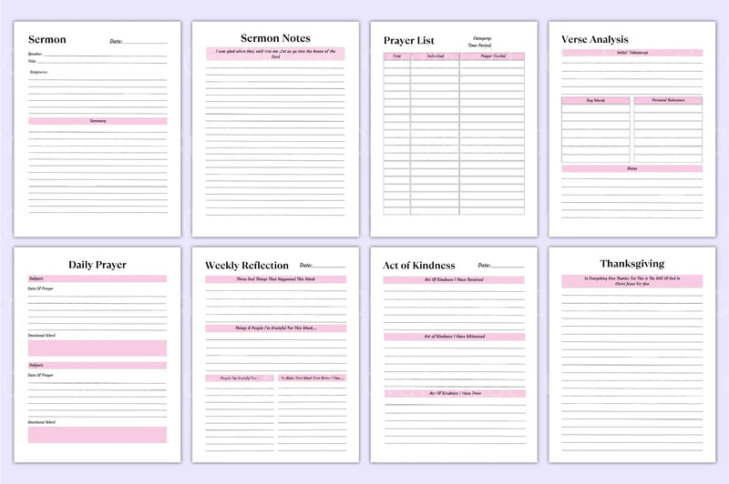 Bible Study Planner Template - CraftNest - Digital Crafting and Art
