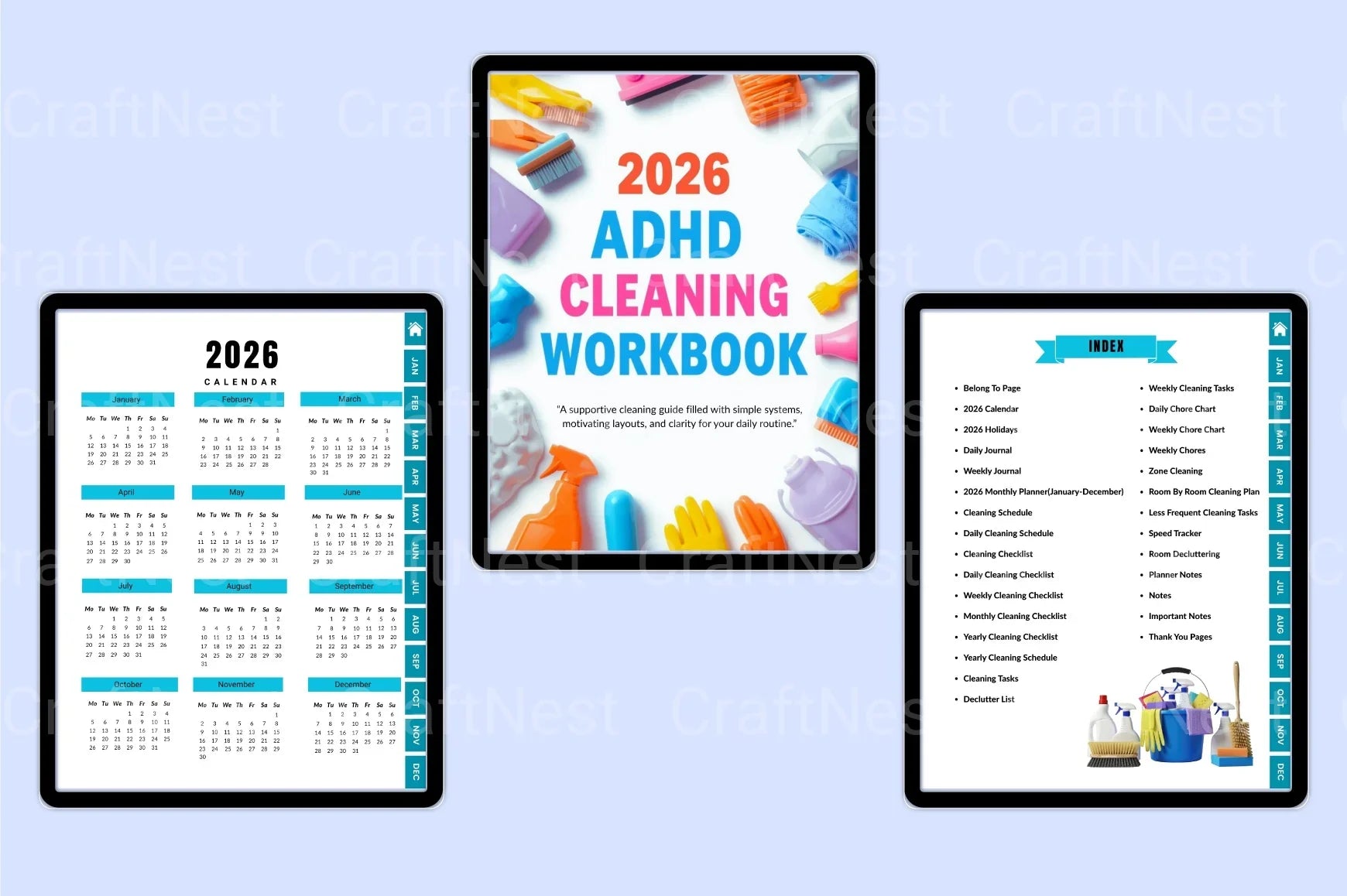 ADHD Cleaning Workbook: Effective Strategies for a Tidy Home - CraftNest - Digital Crafting and Art