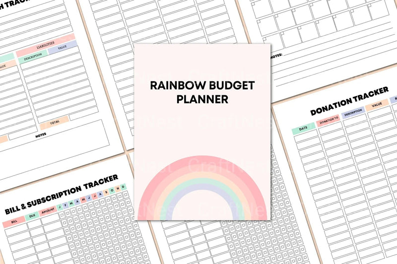 Rainbow Budget Planner for Effective Financial Management - CraftNest - Digital Crafting and Art
