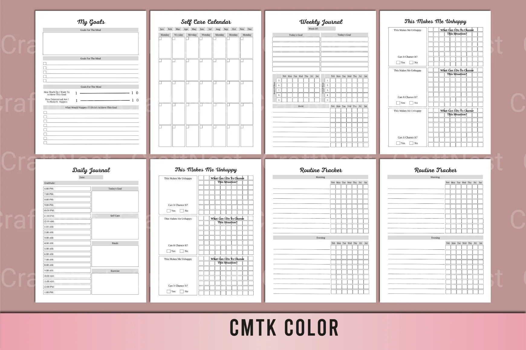 Weight Loss Self-Care Planner - CraftNest - Digital Crafting and Art