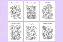 Flower Coloring Book for Relaxation - CraftNest - Digital Crafting and Art