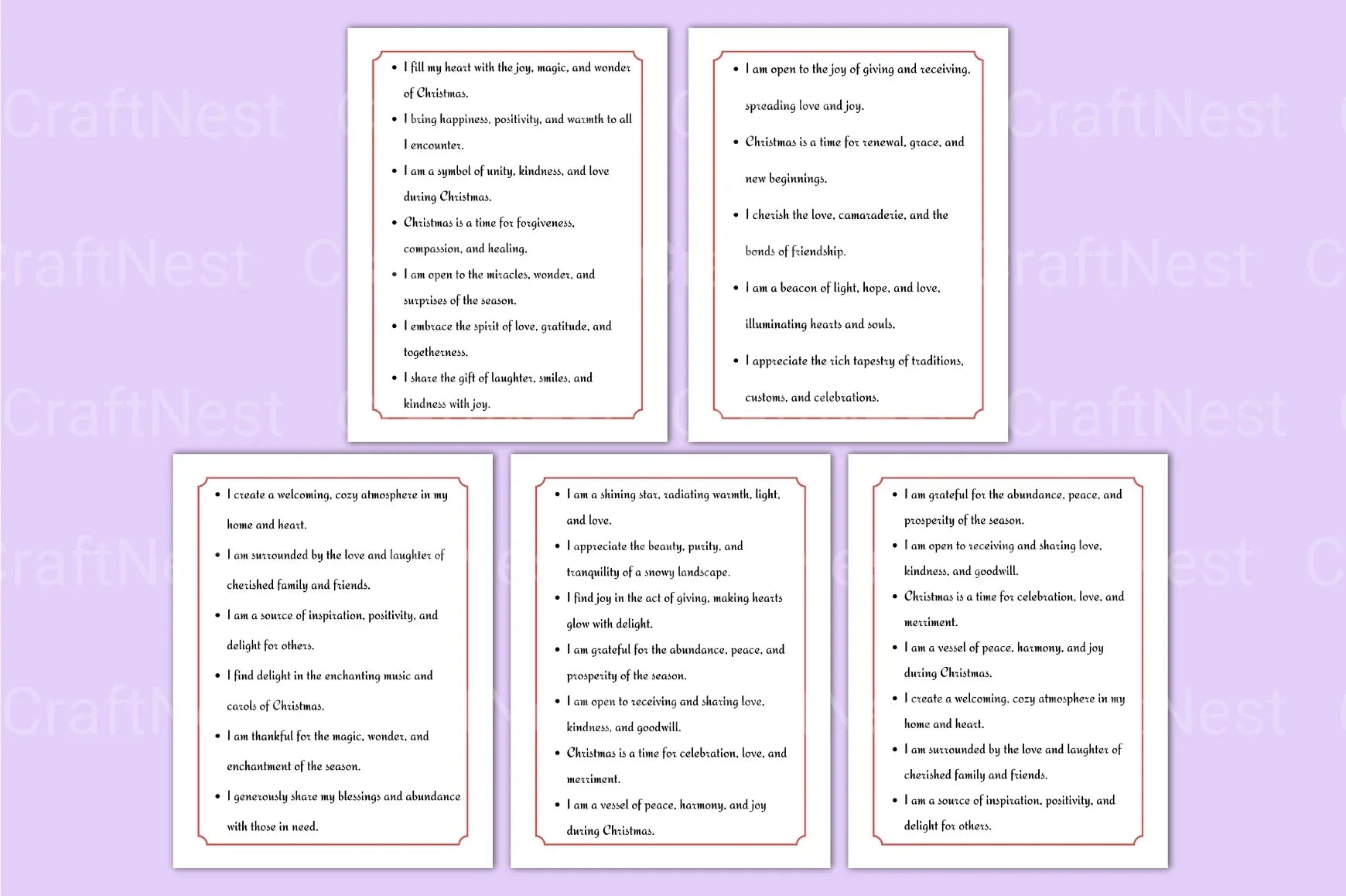 500 Christmas Positive Affirmations - CraftNest - Digital Crafting and Art