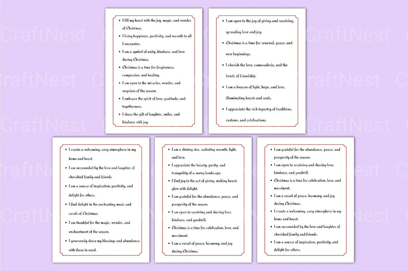 500 Christmas Positive Affirmations - CraftNest - Digital Crafting and Art