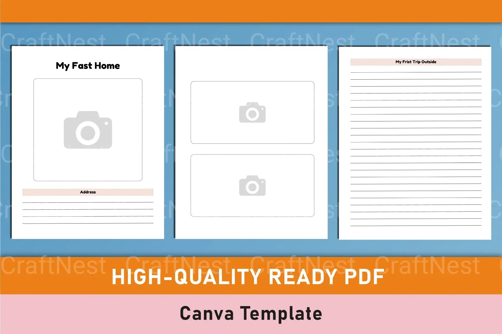 Baby Memory Book Template - Canva Design - CraftNest - Digital Crafting and Art