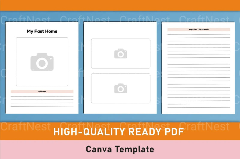 Baby Memory Book Template - Canva Design - CraftNest - Digital Crafting and Art