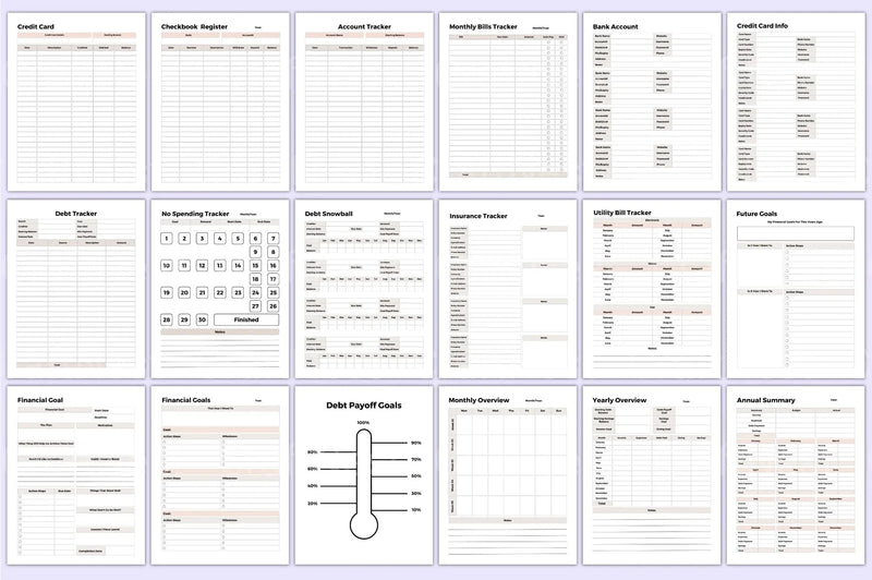 Mega Budget Sheets for Effective Financial Planning - CraftNest - Digital Crafting and Art