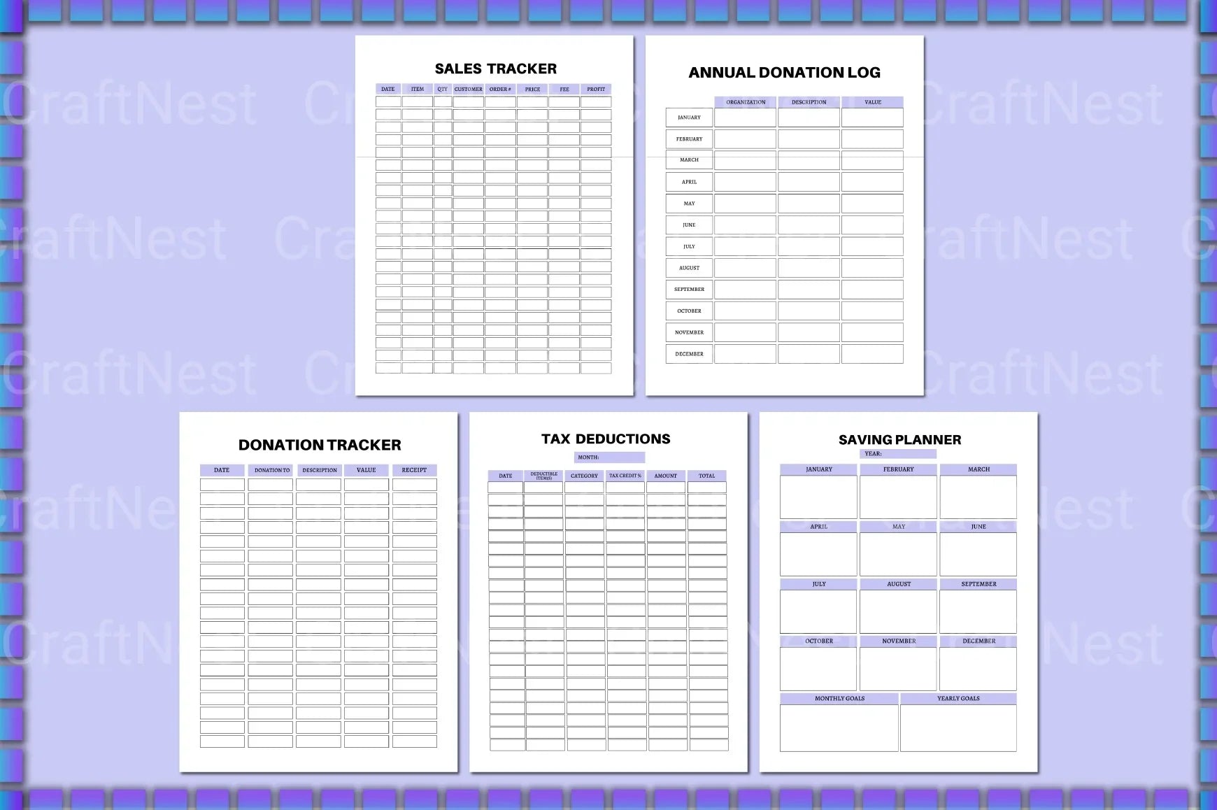 Budget Financial Planner - CraftNest - Digital Crafting and Art
