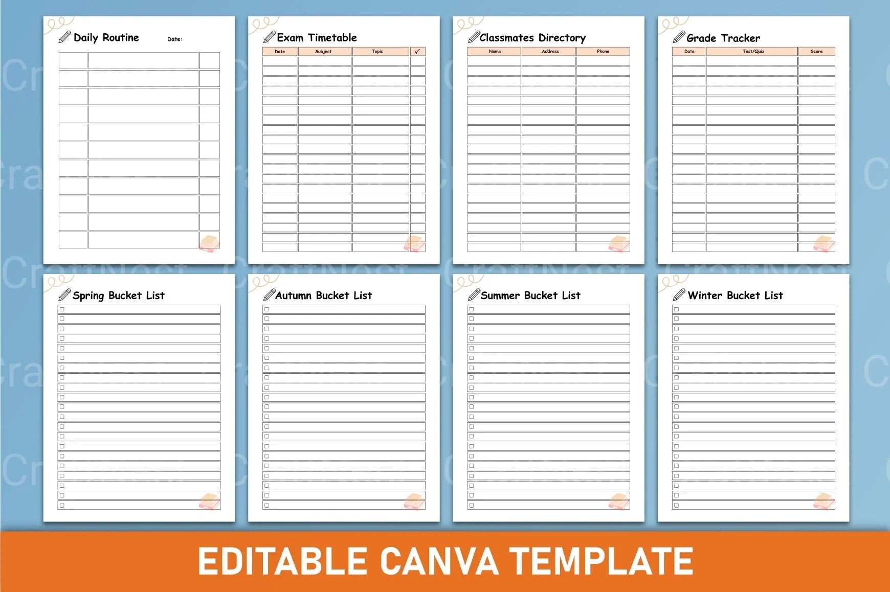 School Planner for Kids - CraftNest - Digital Crafting and Art
