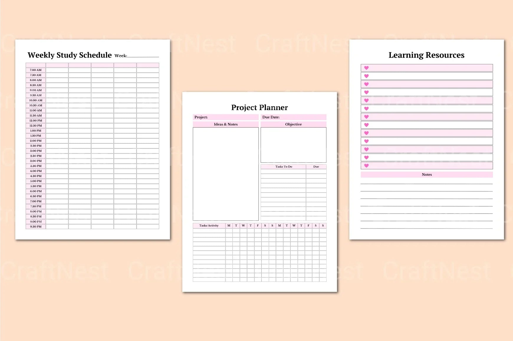 College Student Planner for Effective Organization - CraftNest - Digital Crafting and Art