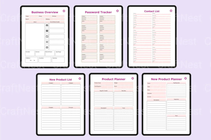 Side Hustle Planner for Entrepreneurs - CraftNest - Digital Crafting and Art