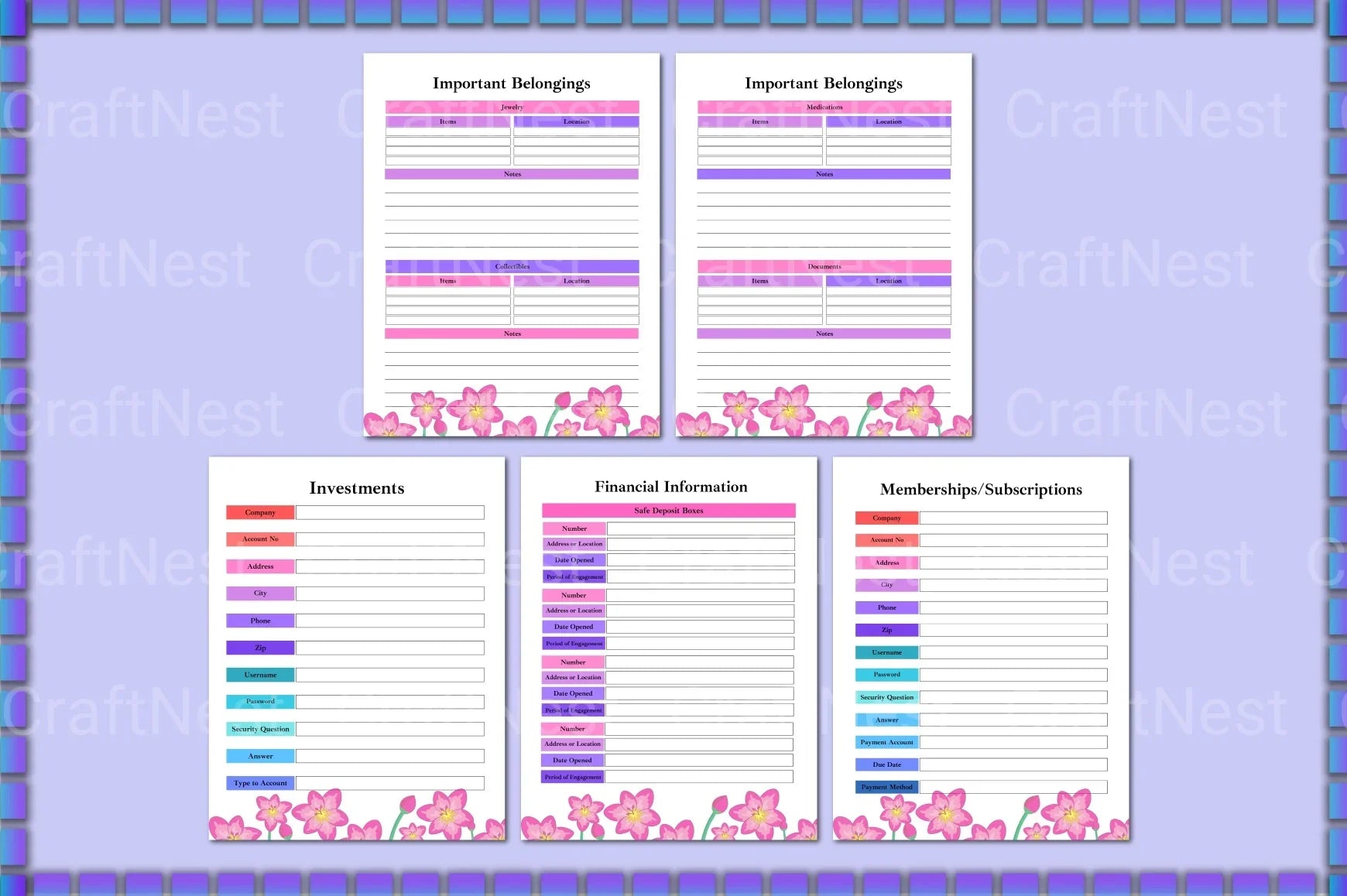 End of Life Planner Template - Canva - CraftNest - Digital Crafting and Art
