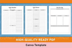 Self Care Wellness Planner Template on Canva - CraftNest - Digital Crafting and Art