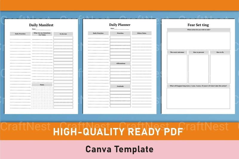 Self Care Wellness Planner Template on Canva - CraftNest - Digital Crafting and Art