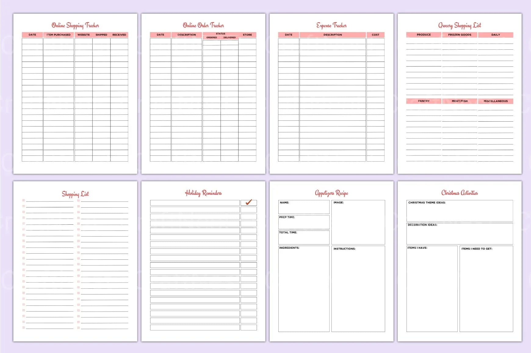 Christmas Planner: Organize Your Holiday Season - CraftNest - Digital Crafting and Art