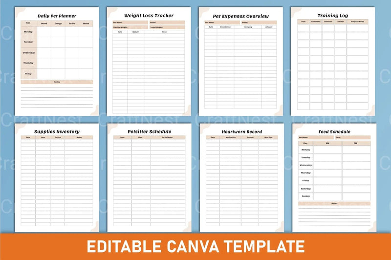 Pet Care Planner: Organize Your Pet's Needs - CraftNest - Digital Crafting and Art
