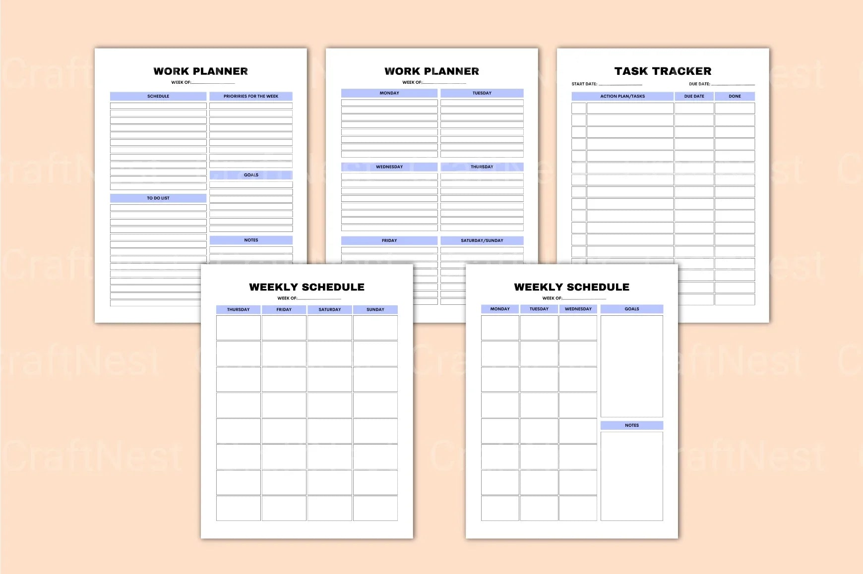 Work From Home Planner - CraftNest - Digital Crafting and Art