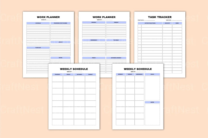 Work From Home Planner - CraftNest - Digital Crafting and Art