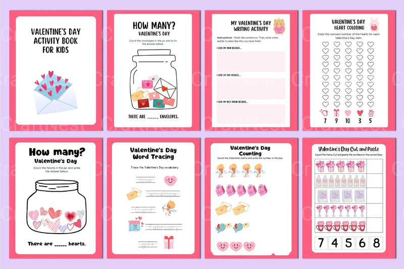 Valentine's Day Activity Book for Kids - CraftNest - Digital Crafting and Art