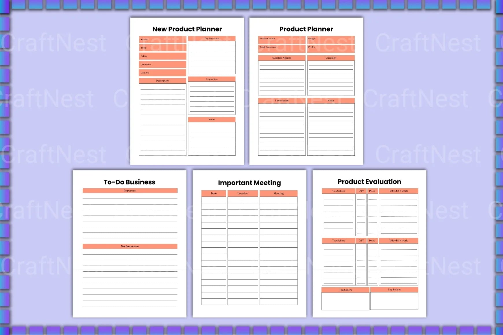 Small Business Planner Guide - CraftNest - Digital Crafting and Art