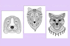 Animal Mandala Face Coloring Book - CraftNest - Digital Crafting and Art