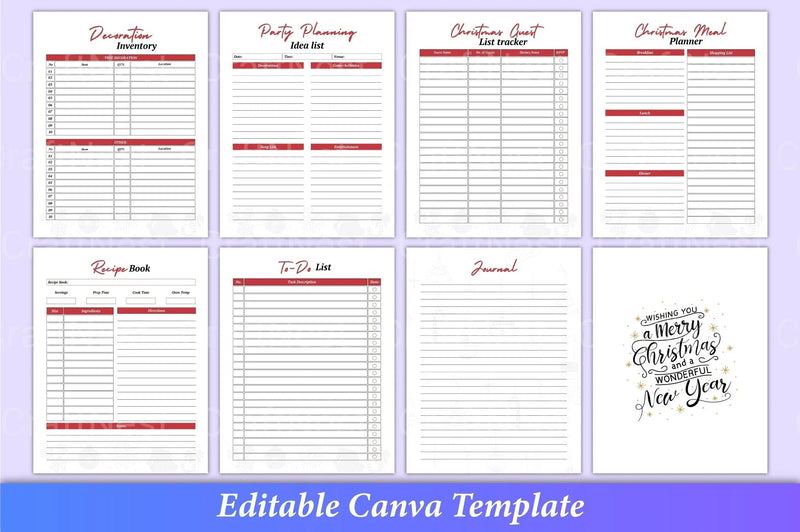 Christmas Planner Canva Interior Design - CraftNest - Digital Crafting and Art
