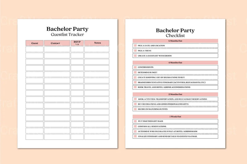 Bachelor Party Planner - CraftNest - Digital Crafting and Art