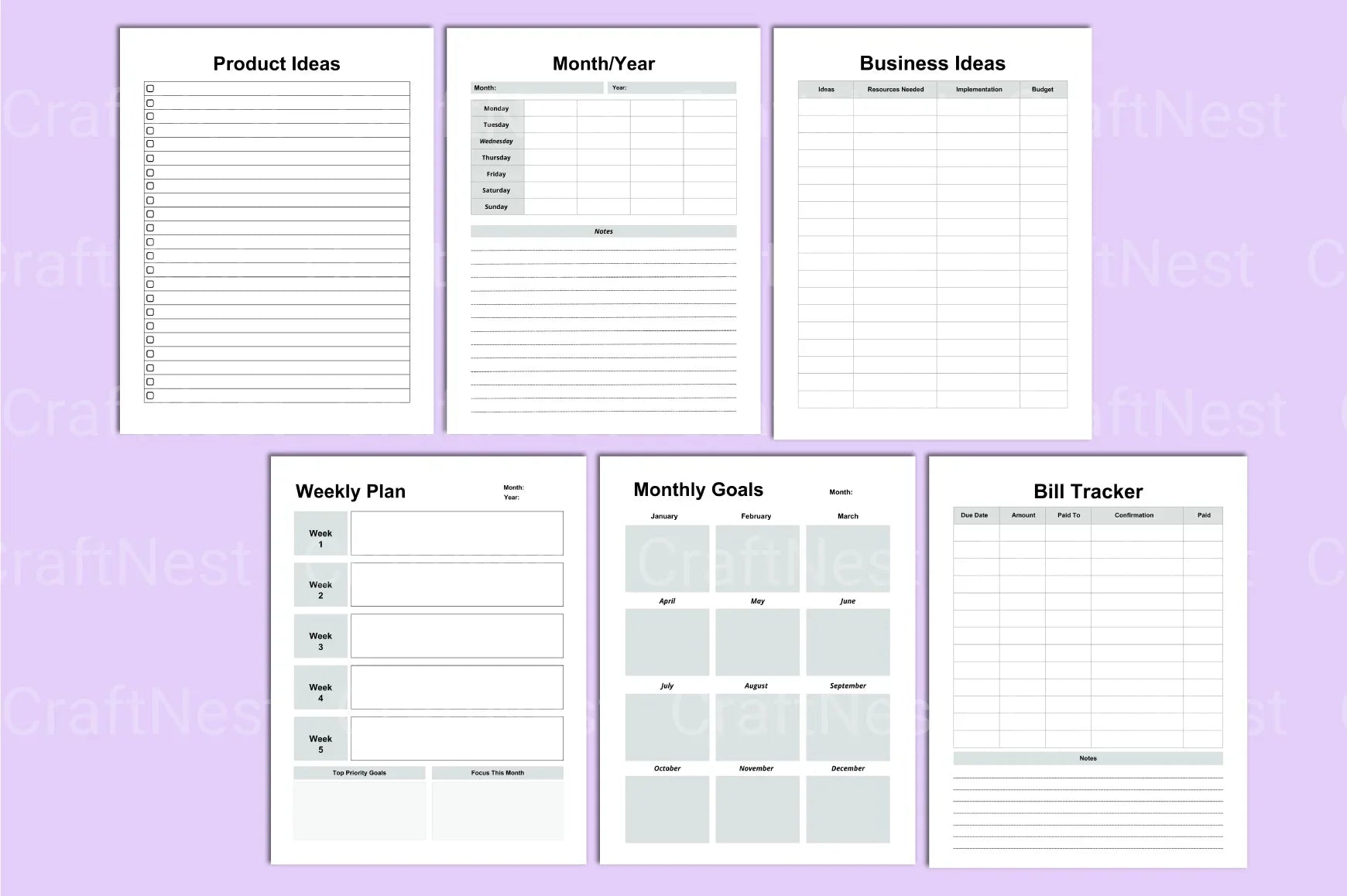 Girl Boss Planner: Empower Your Productivity - CraftNest - Digital Crafting and Art