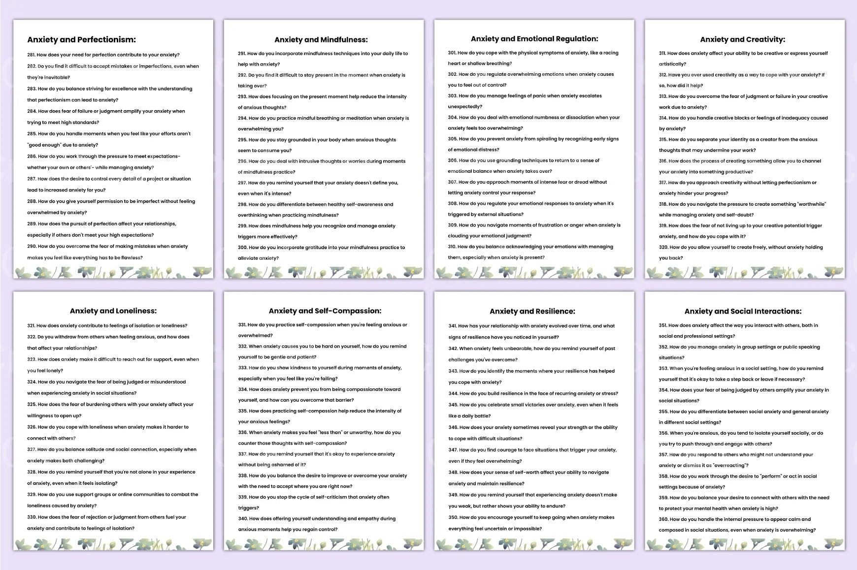 400 Deep Anxiety Prompts for Mindfulness - CraftNest - Digital Crafting and Art