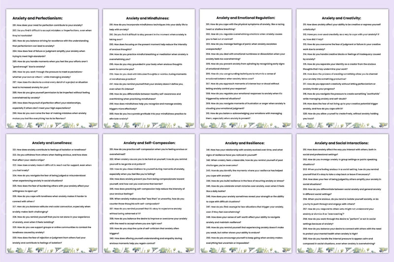400 Deep Anxiety Prompts for Mindfulness - CraftNest - Digital Crafting and Art