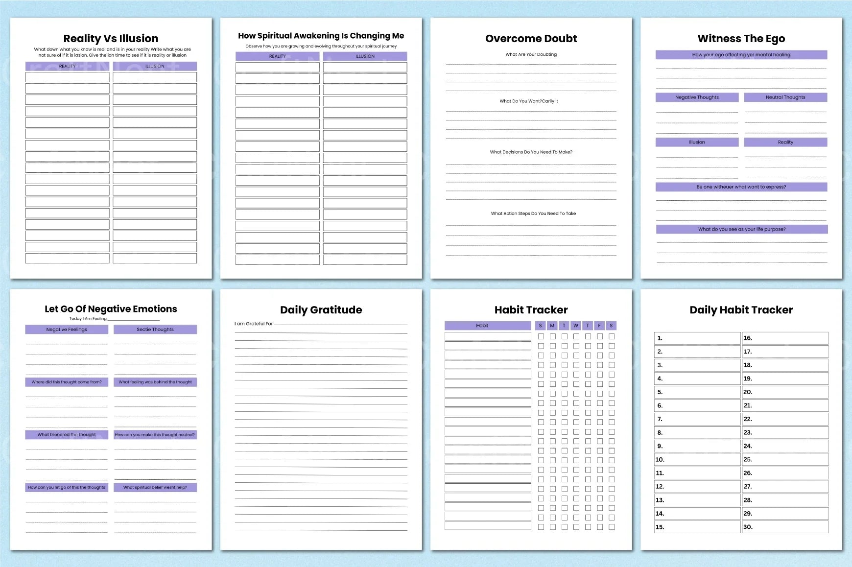 Spiritual Awakening Workbook for Personal Growth - CraftNest - Digital Crafting and Art
