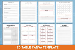 Wellness Planner Canva Interior Design - CraftNest - Digital Crafting and Art