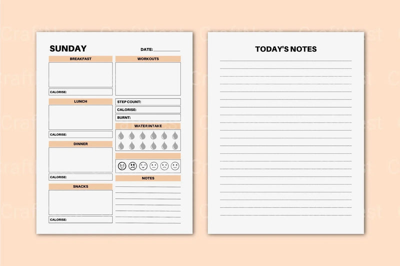 Day Food Diary: Track Your Meals and Nutrition - CraftNest - Digital Crafting and Art