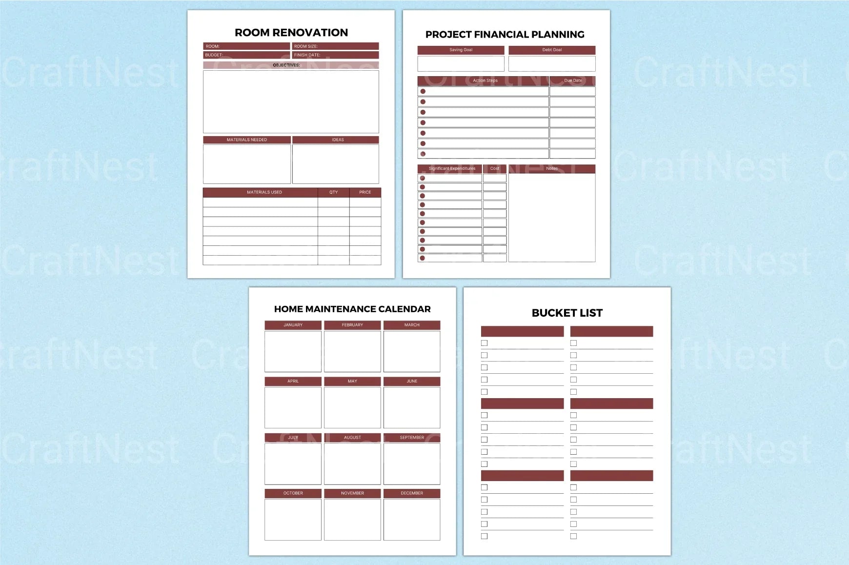 Home Maintenance Planner Guide - CraftNest - Digital Crafting and Art