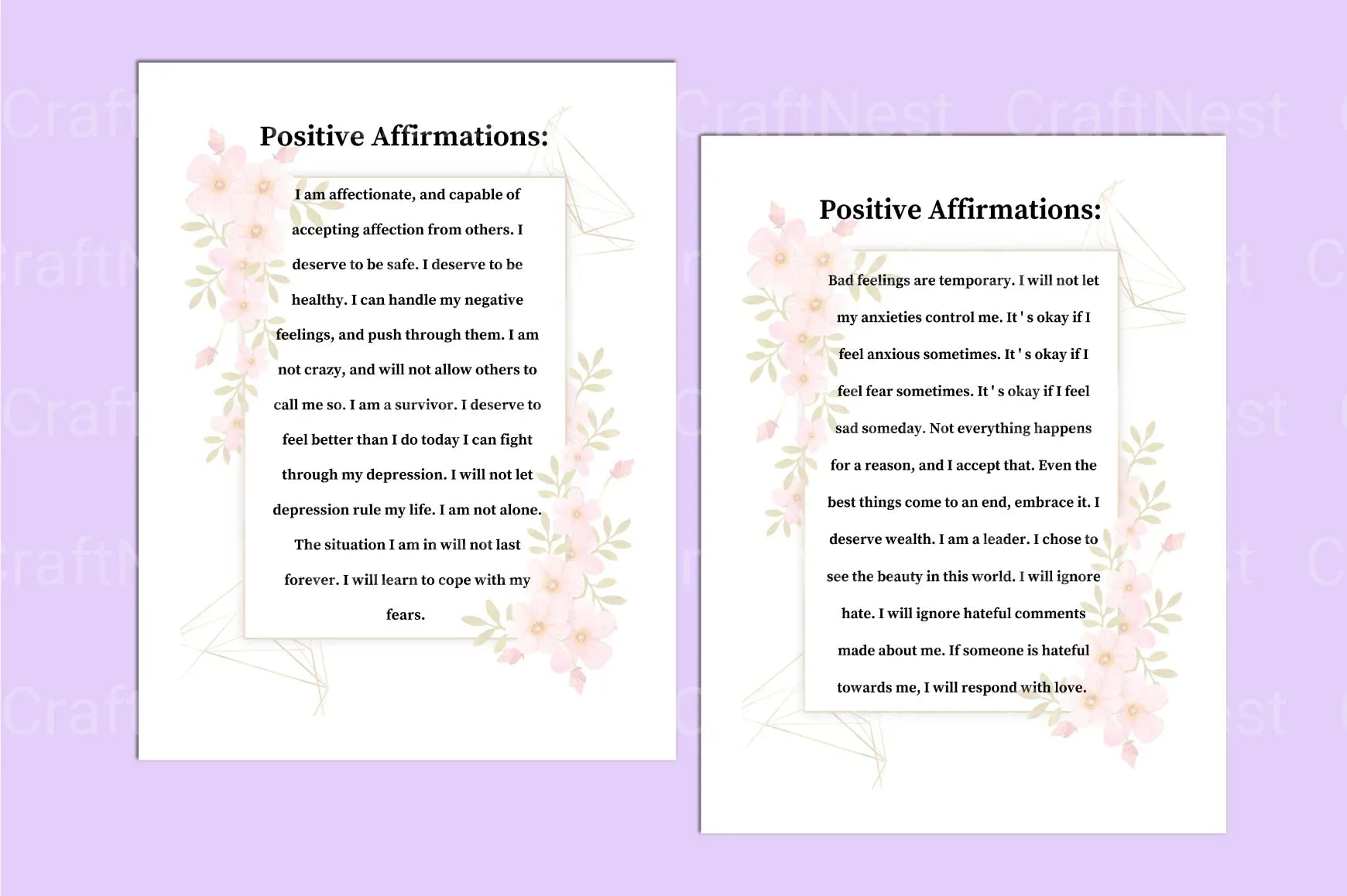 Positive Affirmations for Women - CraftNest - Digital Crafting and Art