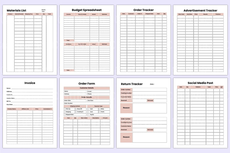 Side Hustle Planner for Entrepreneurs - CraftNest - Digital Crafting and Art