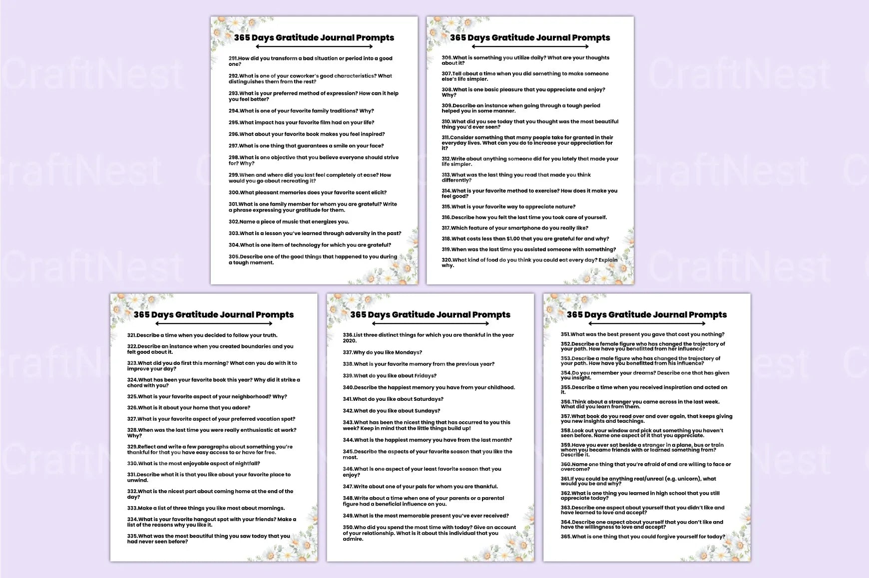 Daily Gratitude Prompts for Mindfulness - CraftNest - Digital Crafting and Art