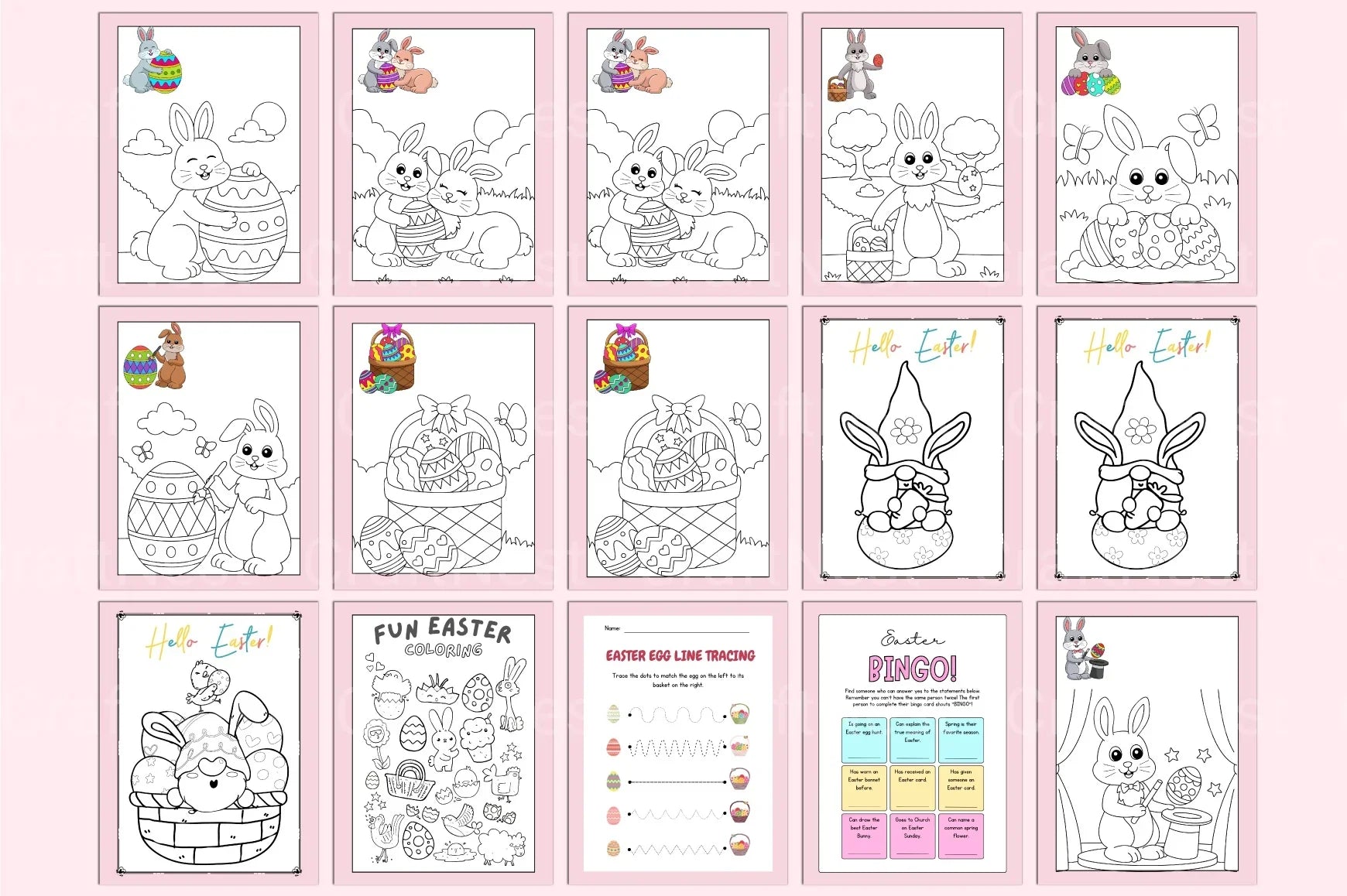 Easter Activity Coloring Book for Kids - CraftNest - Digital Crafting and Art