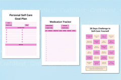 Self-Care Wellness Planner for Personal Growth - CraftNest - Digital Crafting and Art