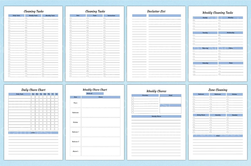 Efficient Cleaning Planner for Organized Homes - CraftNest - Digital Crafting and Art