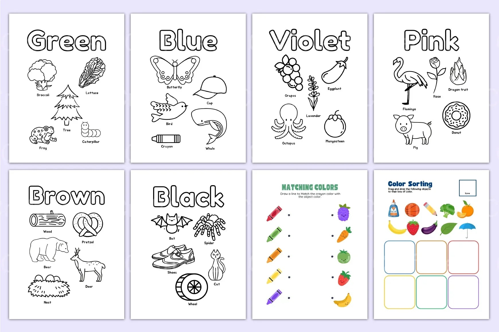 Kindergarten Colors Workbook for Kids - CraftNest - Digital Crafting and Art