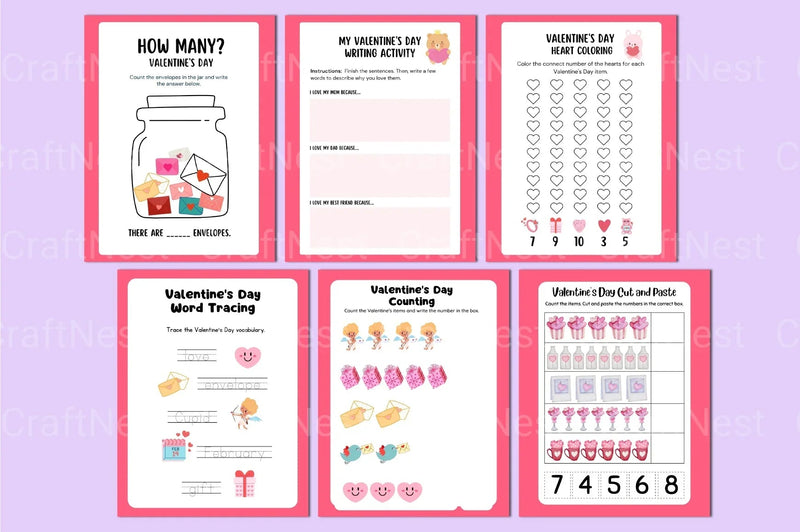 Valentine's Day Activity Book for Kids - CraftNest - Digital Crafting and Art