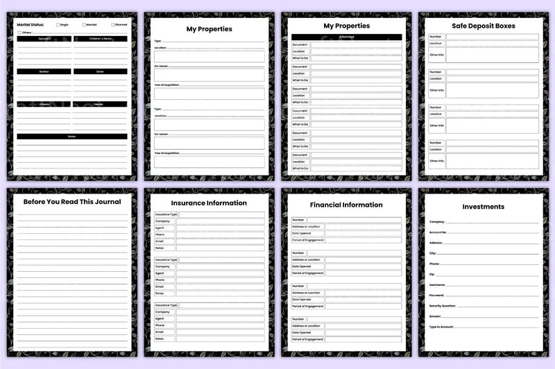 Final Wishes Legacy Organizer - CraftNest - Digital Crafting and Art
