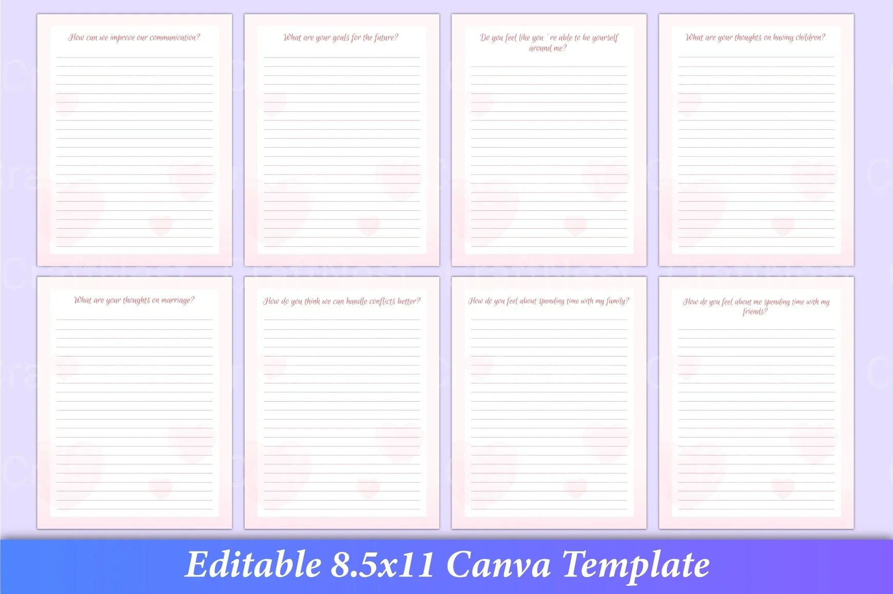 50 Questions for Couples: Relationship Planner - CraftNest - Digital Crafting and Art