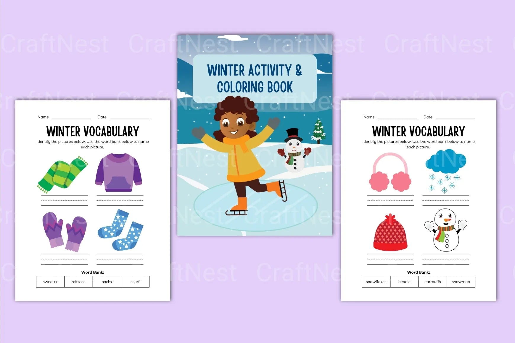 Winter Activity Coloring Book for Kids - CraftNest - Digital Crafting and Art