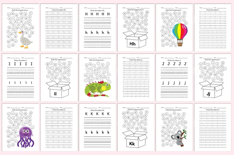 Preschool Alphabet Workbook for Early Learning - CraftNest - Digital Crafting and Art