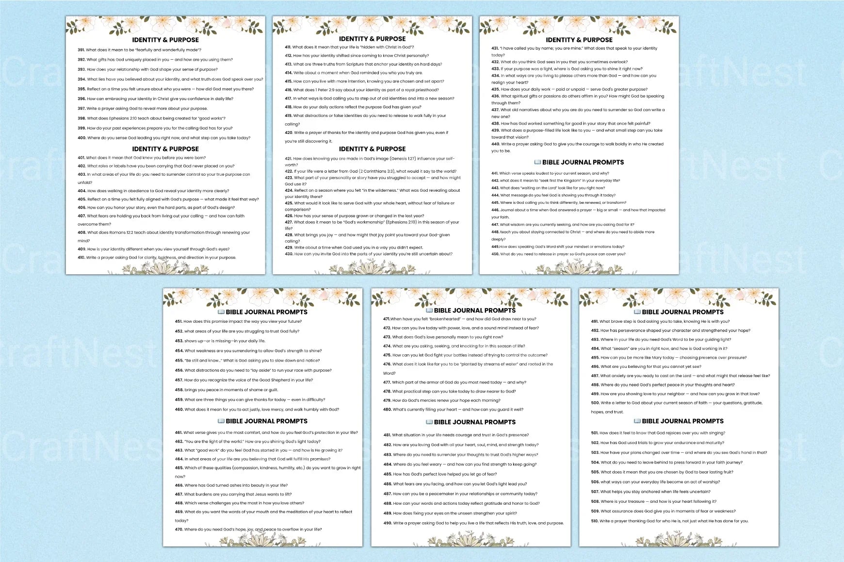 500 Bible Prompts for Inspiration - CraftNest - Digital Crafting and Art
