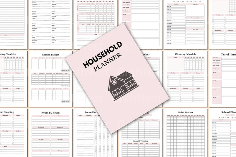 Household Planner for Efficient Home Management - CraftNest - Digital Crafting and Art