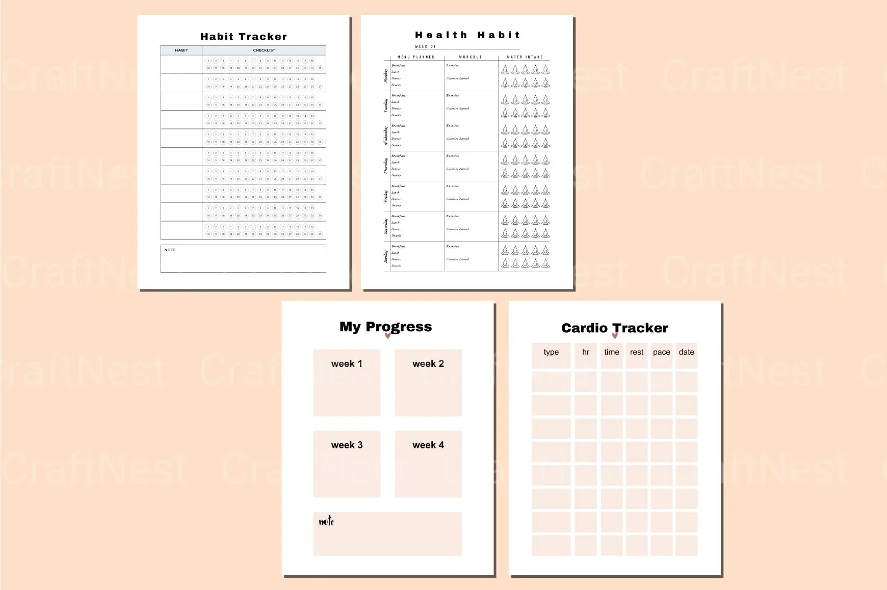 Weight Loss Planner - CraftNest - Digital Crafting and Art