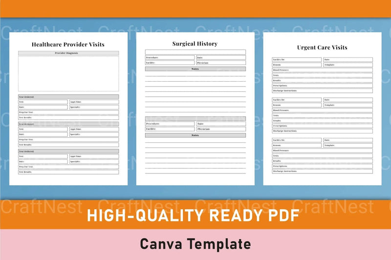 Medical Planner Template - CraftNest - Digital Crafting and Art